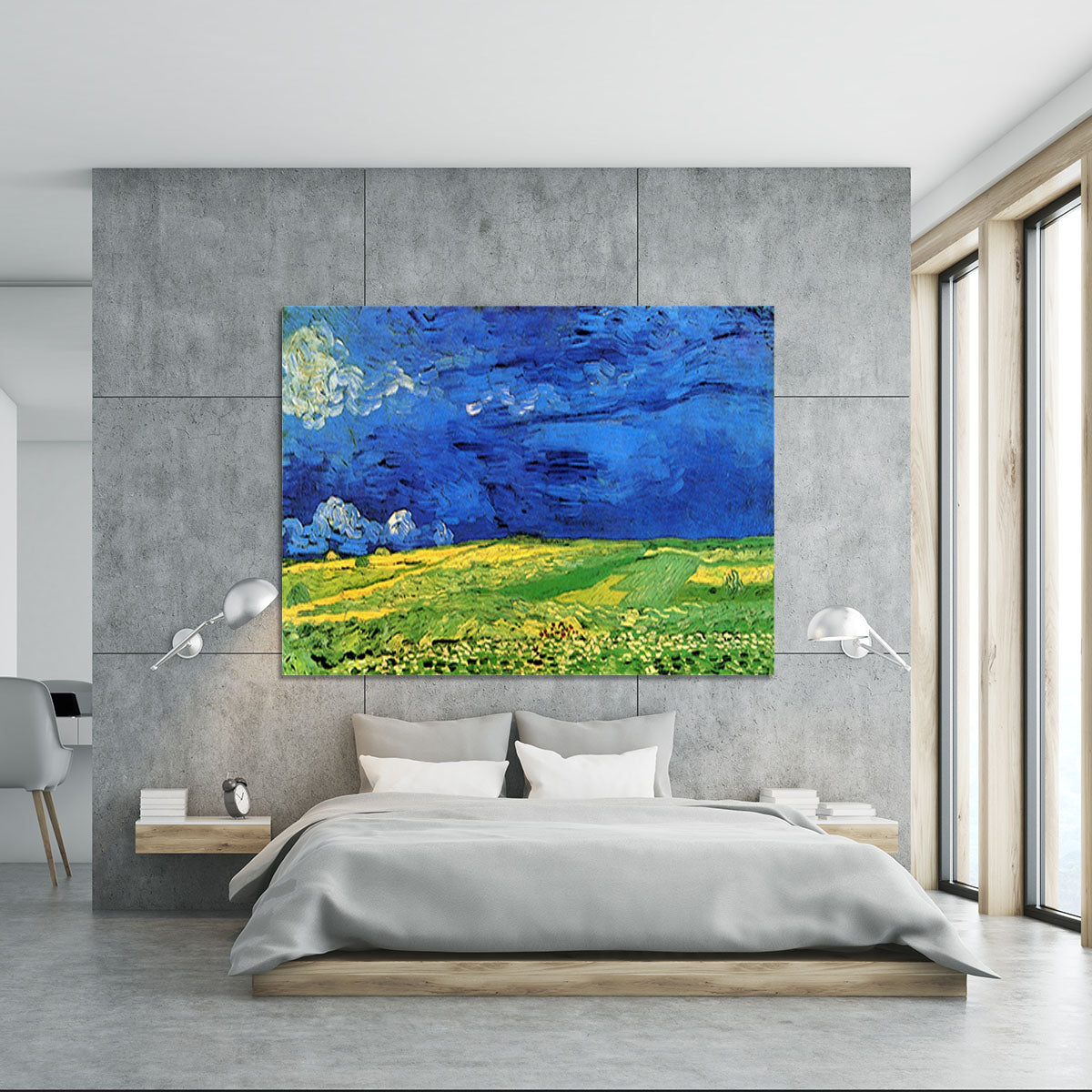 Wheat Field Under Clouded Sky by Van Gogh Canvas Print or Poster - Canvas Art Rocks - 5