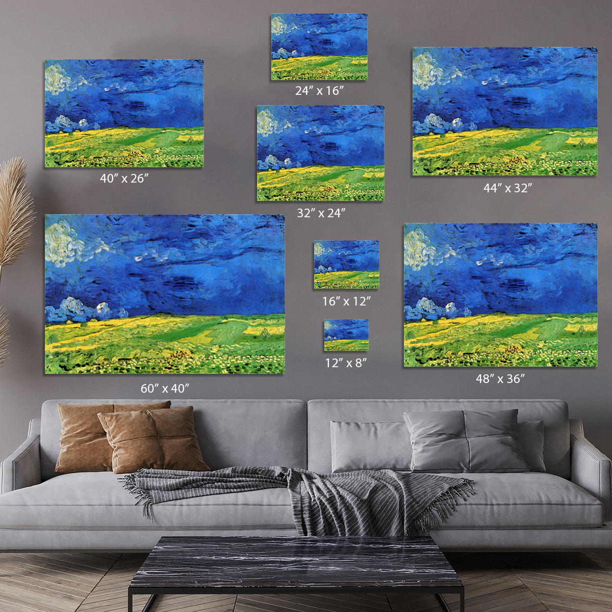 Wheat Field Under Clouded Sky by Van Gogh Canvas Print or Poster - Canvas Art Rocks - 7