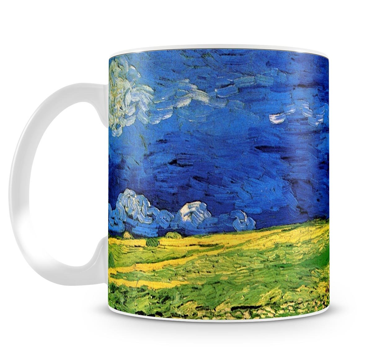 Wheat Field Under Clouded Sky by Van Gogh Mug - Canvas Art Rocks - 4