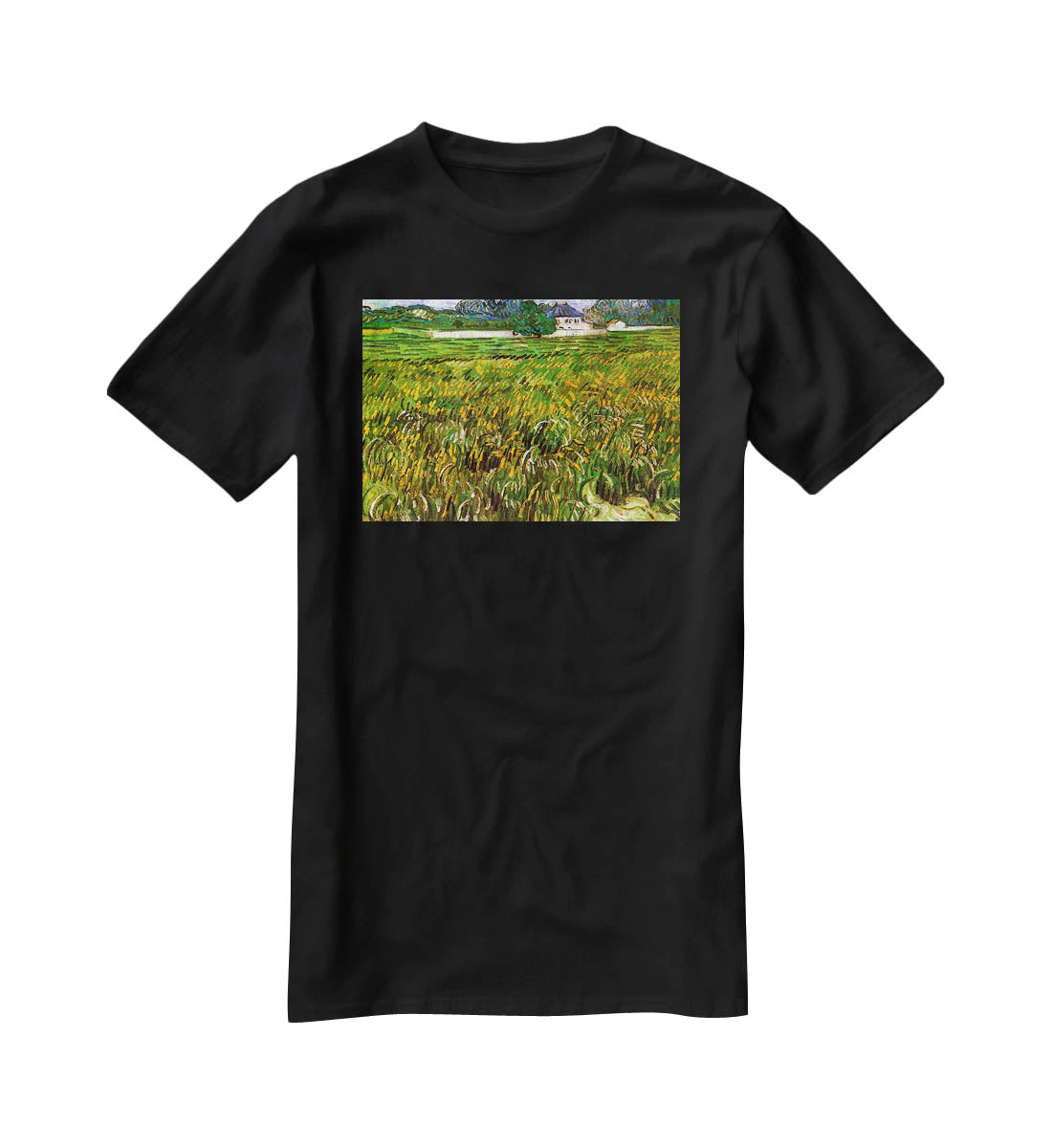 Wheat Field at Auvers with White House by Van Gogh T-Shirt - Canvas Art Rocks - 1