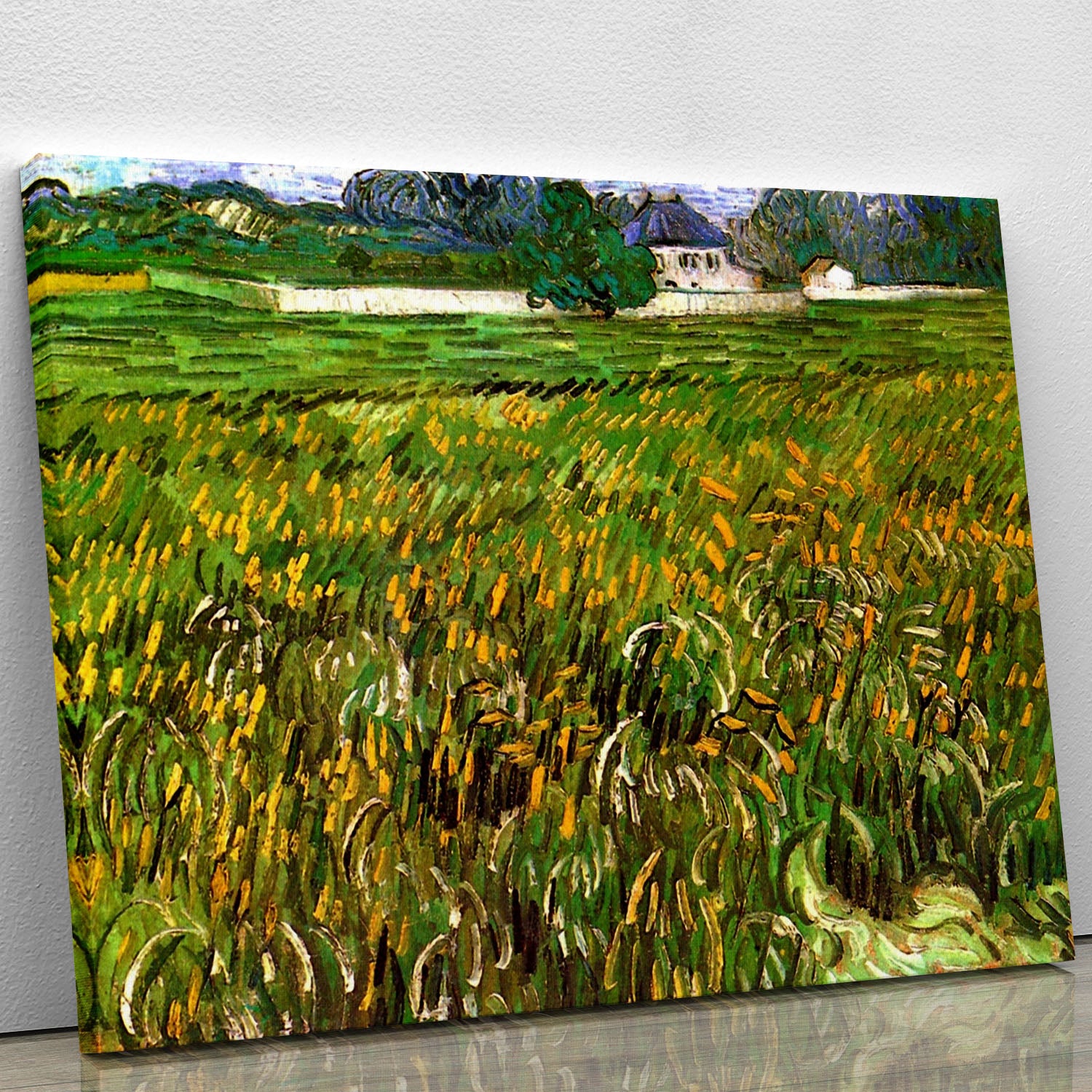 Wheat Field at Auvers with White House by Van Gogh Canvas Print or Poster - Canvas Art Rocks - 1