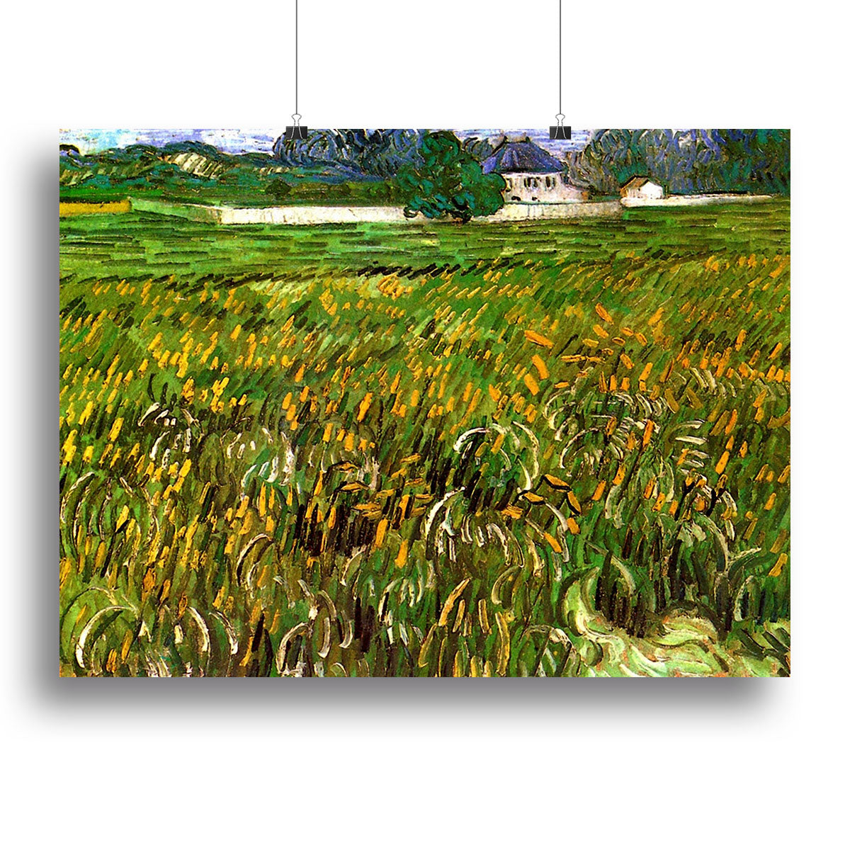 Wheat Field at Auvers with White House by Van Gogh Canvas Print or Poster - Canvas Art Rocks - 2