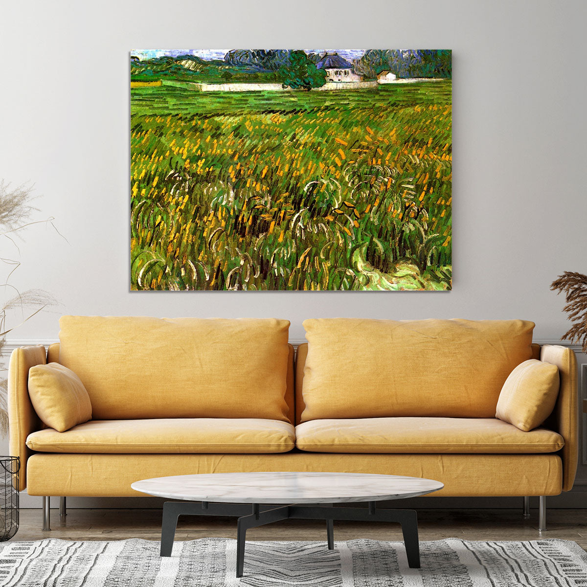 Wheat Field at Auvers with White House by Van Gogh Canvas Print or Poster - Canvas Art Rocks - 4
