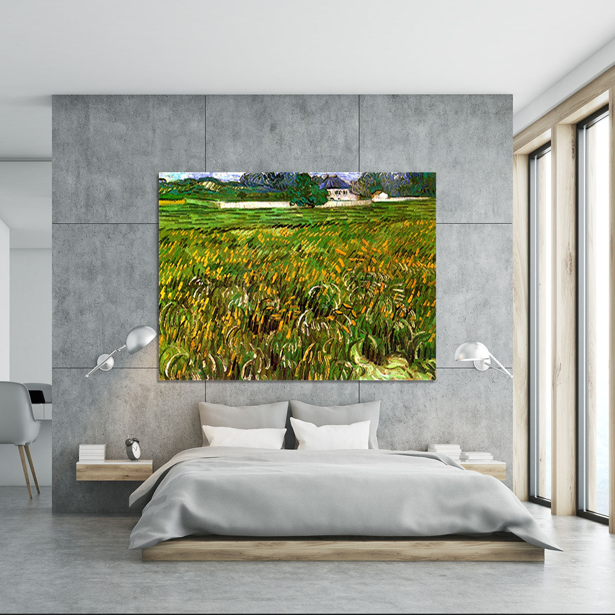 Wheat Field at Auvers with White House by Van Gogh Canvas Print or Poster - Canvas Art Rocks - 5