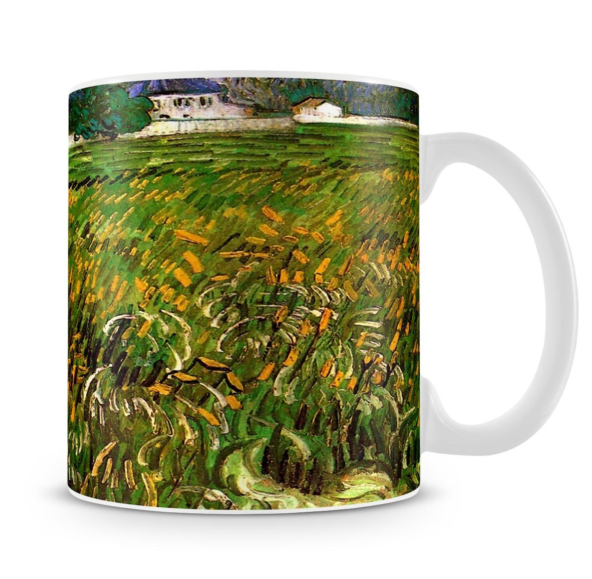 Wheat Field at Auvers with White House by Van Gogh Mug - Canvas Art Rocks - 4