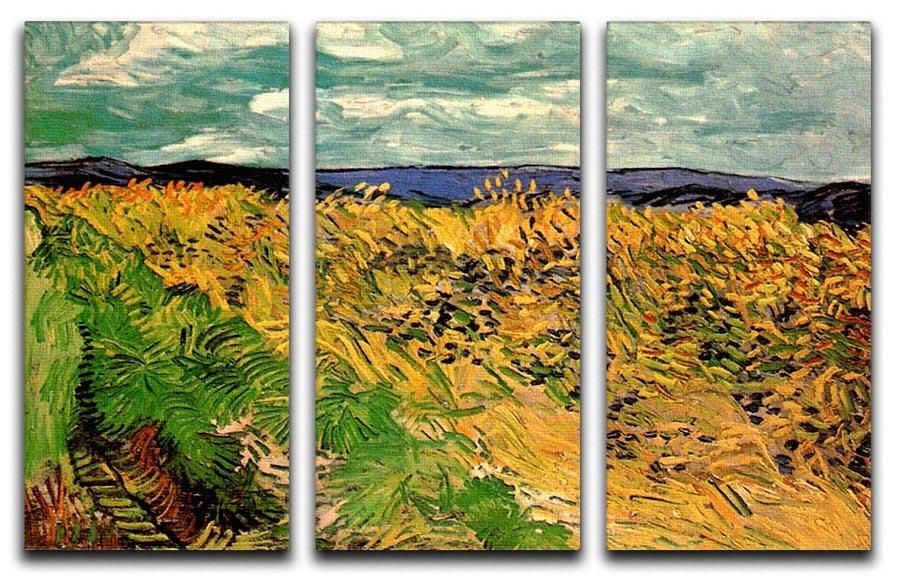 Wheat Field with Cornflowers by Van Gogh 3 Split Panel Canvas Print - Canvas Art Rocks - 4