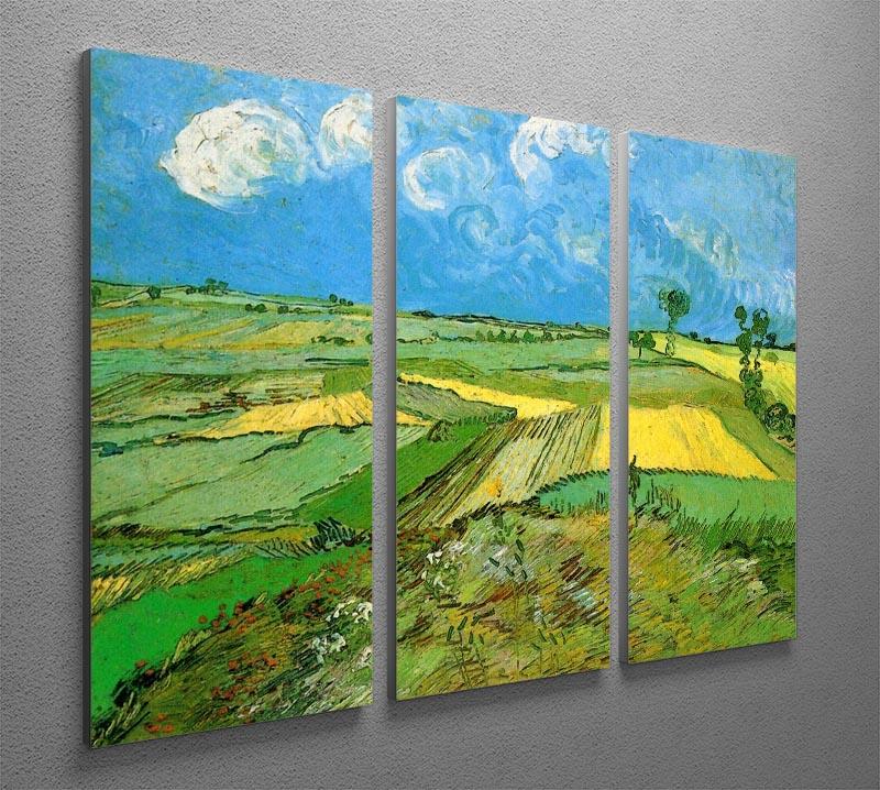 Wheat Fields at Auvers Under Clouded Sky by Van Gogh 3 Split Panel Canvas Print - Canvas Art Rocks - 4