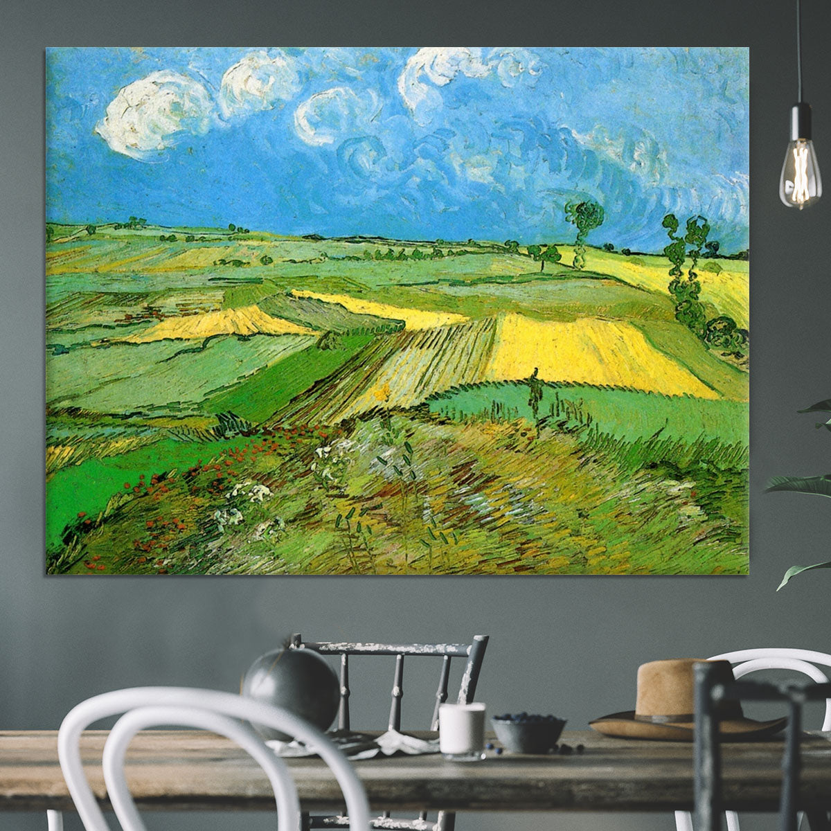 Wheat Fields at Auvers Under Clouded Sky by Van Gogh Canvas Print or Poster - Canvas Art Rocks - 3