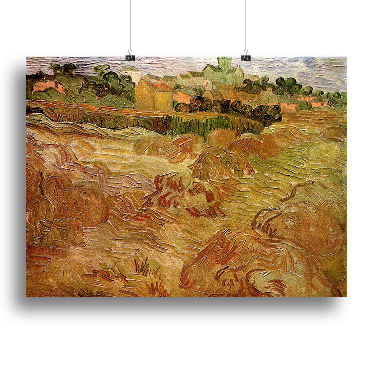 Wheat Fields with Auvers in the Background by Van Gogh Canvas Print or Poster - Canvas Art Rocks - 2