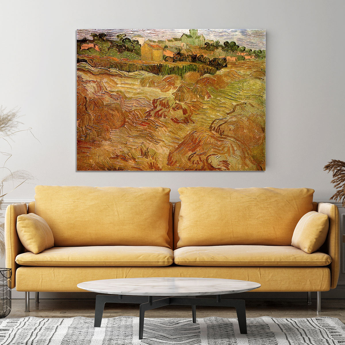 Wheat Fields with Auvers in the Background by Van Gogh Canvas Print or Poster - Canvas Art Rocks - 4