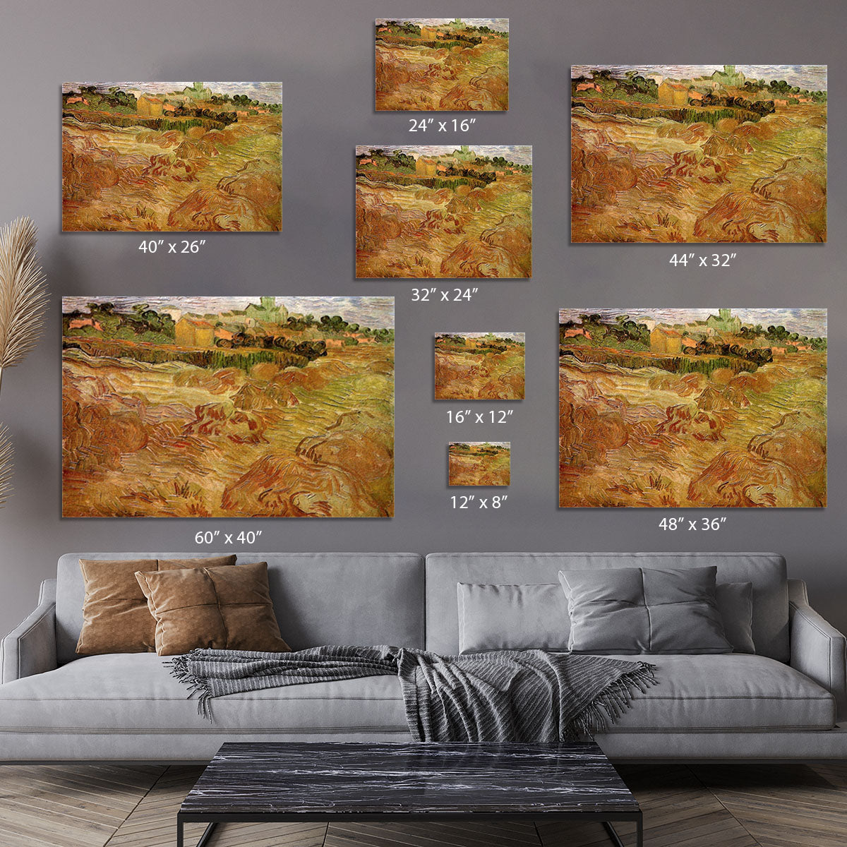 Wheat Fields with Auvers in the Background by Van Gogh Canvas Print or Poster - Canvas Art Rocks - 7