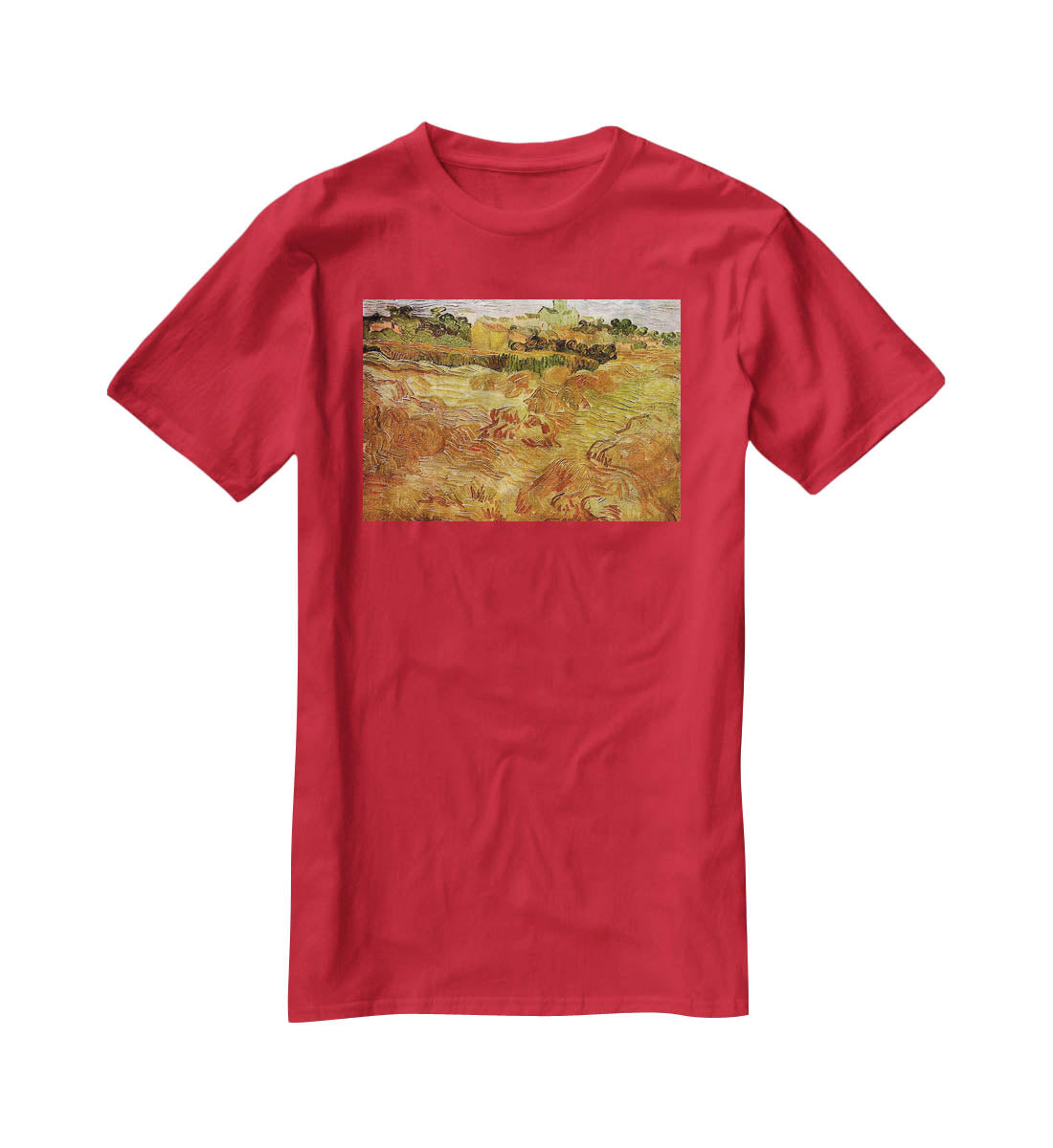 Wheat Fields with Auvers in the Background by Van Gogh T-Shirt - Canvas Art Rocks - 4