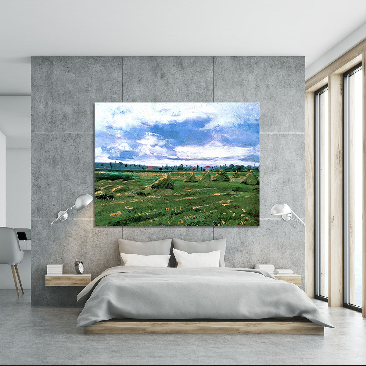 Wheat Fields with Stacks by Van Gogh Canvas Print or Poster - Canvas Art Rocks - 5