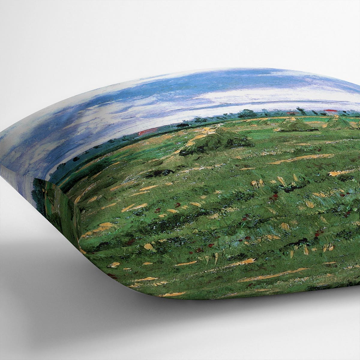 Wheat Fields with Stacks by Van Gogh Cushion