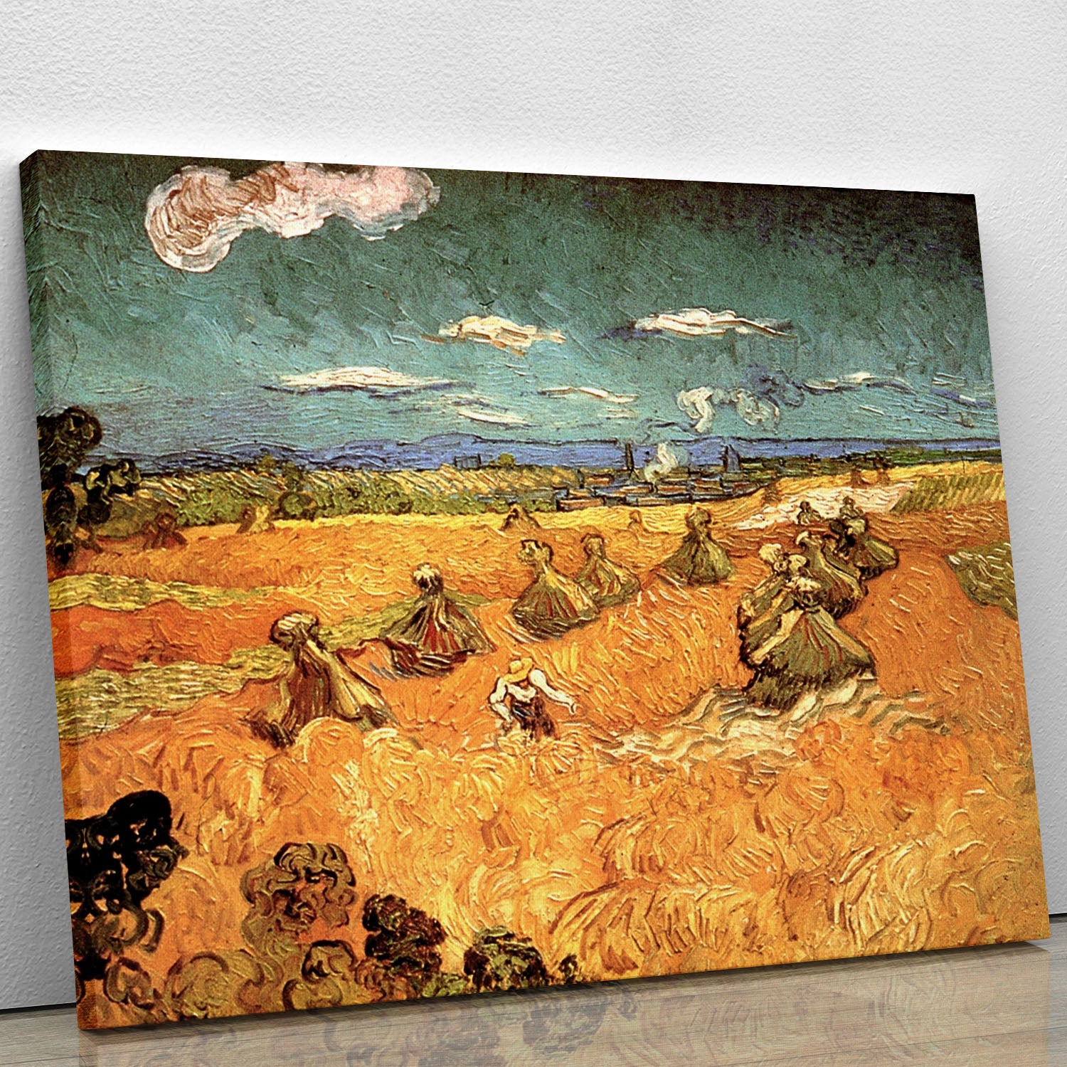 Wheat Stacks with Reaper by Van Gogh Canvas Print or Poster - Canvas Art Rocks - 1