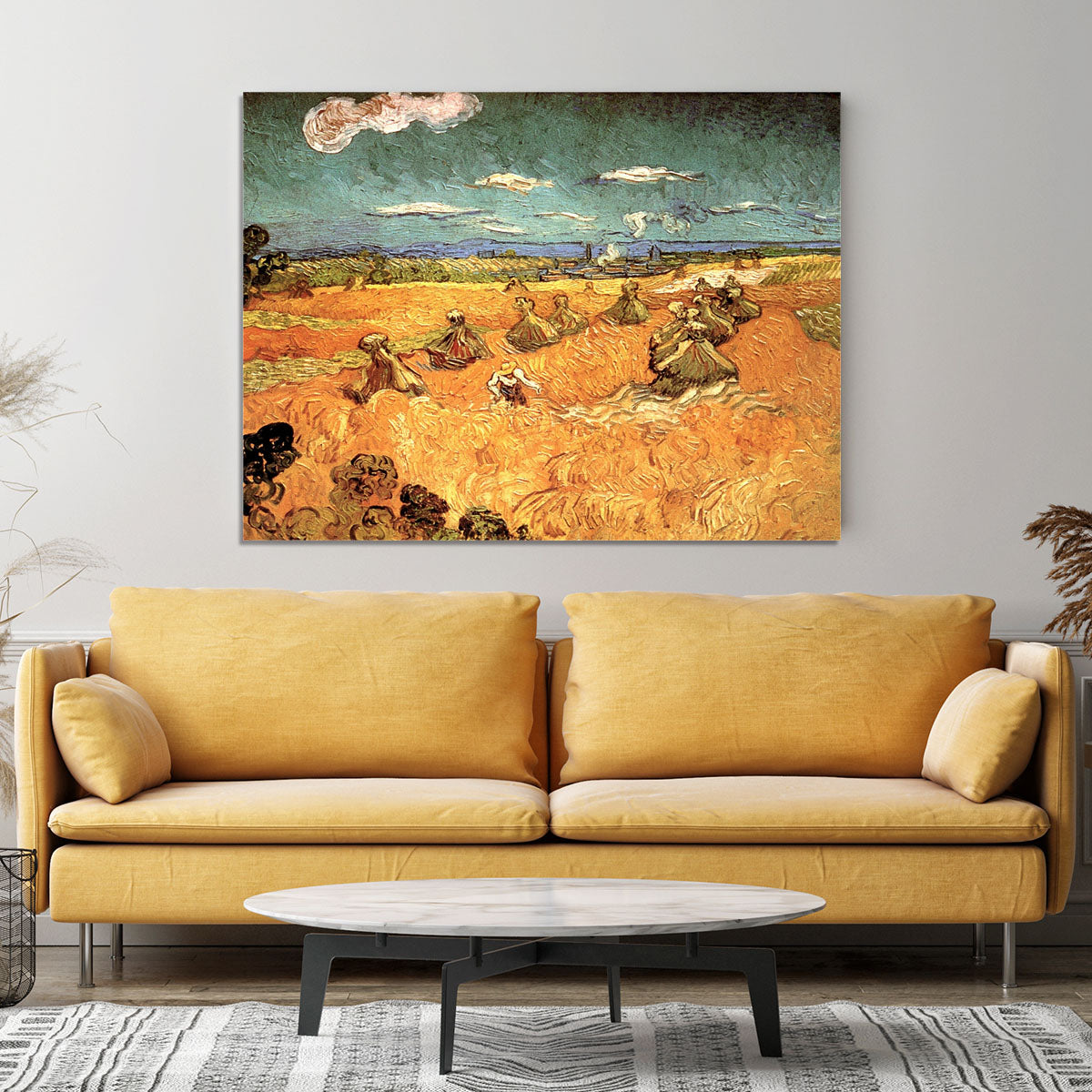 Wheat Stacks with Reaper by Van Gogh Canvas Print or Poster - Canvas Art Rocks - 4