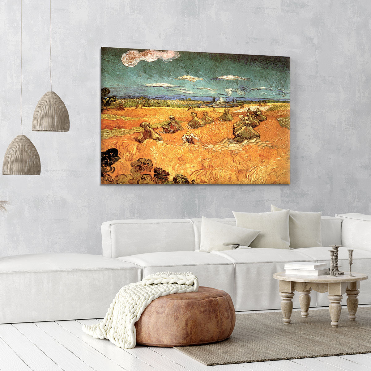 Wheat Stacks with Reaper by Van Gogh Canvas Print or Poster - Canvas Art Rocks - 6