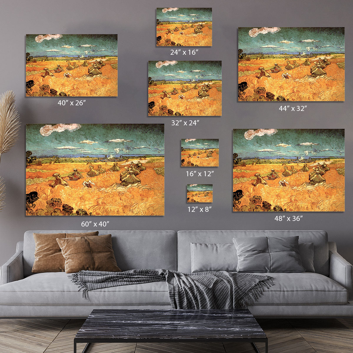 Wheat Stacks with Reaper by Van Gogh Canvas Print or Poster - Canvas Art Rocks - 7