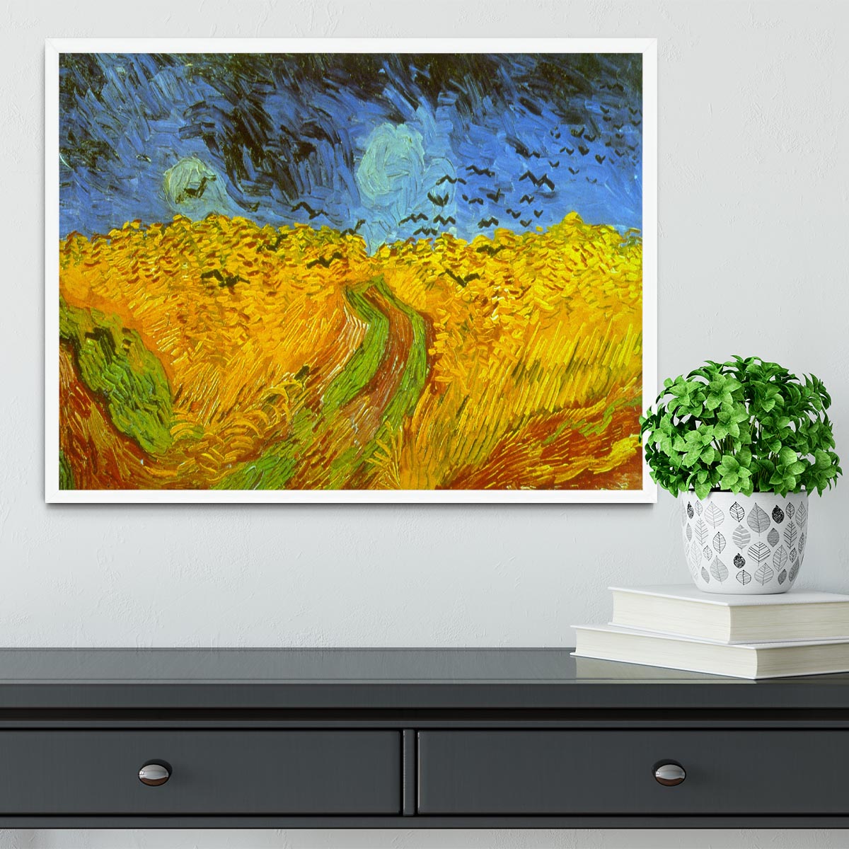 Wheatfield Framed Print - Canvas Art Rocks -6