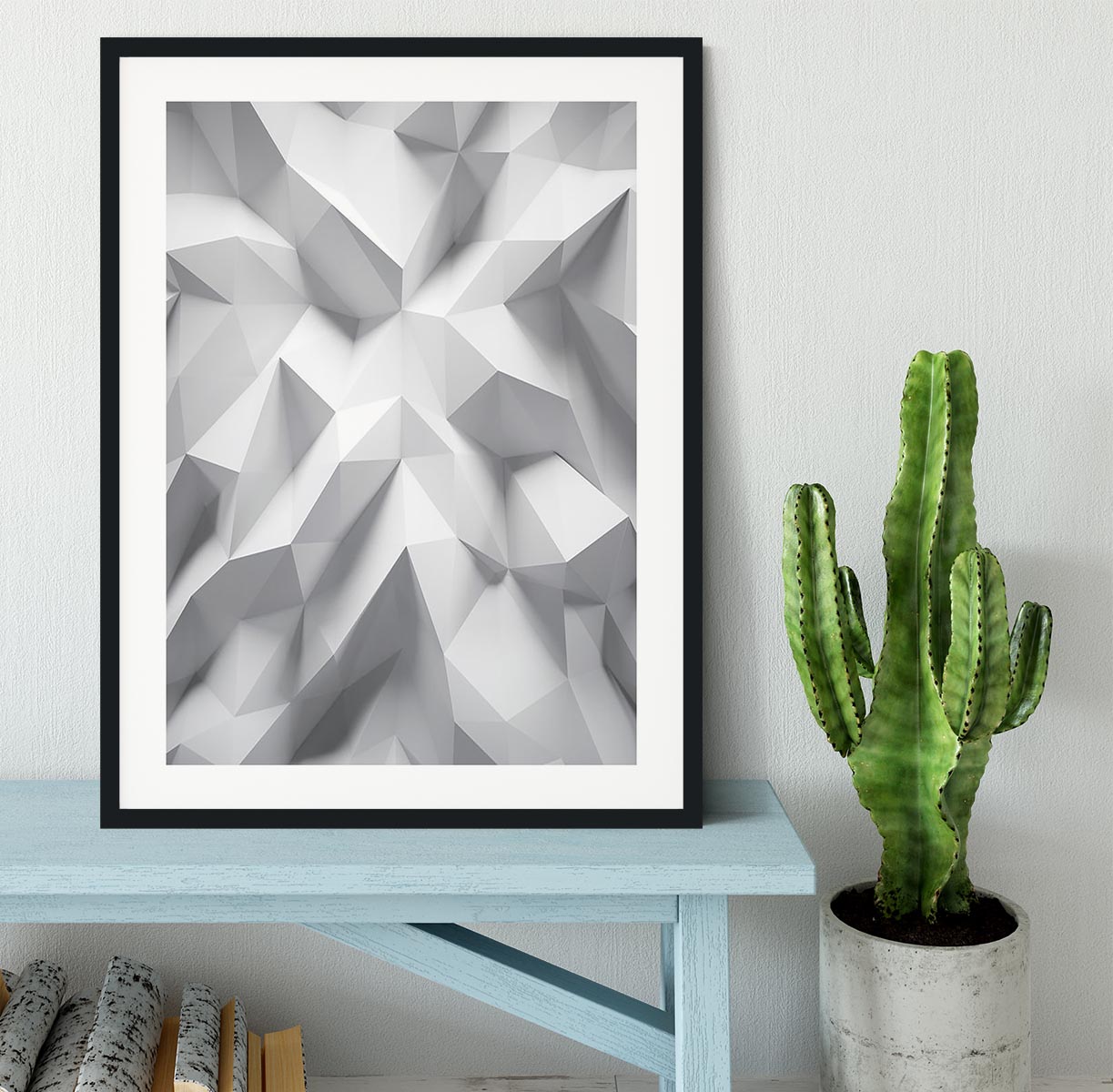 White 3D Background Framed Print - Canvas Art Rocks - 1