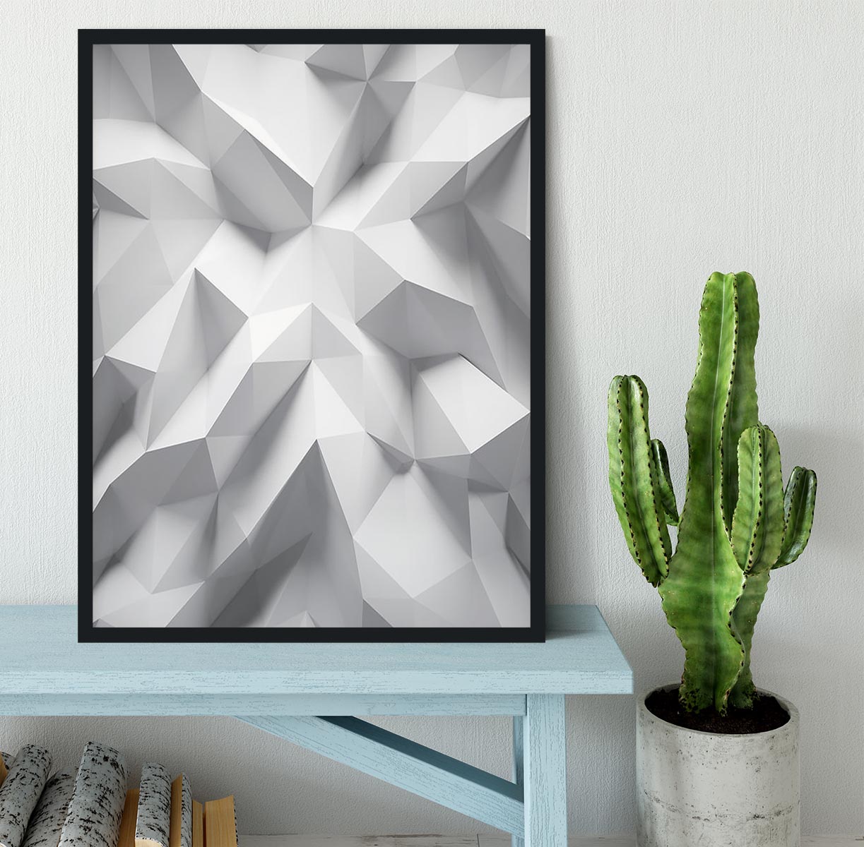 White 3D Background Framed Print - Canvas Art Rocks - 2
