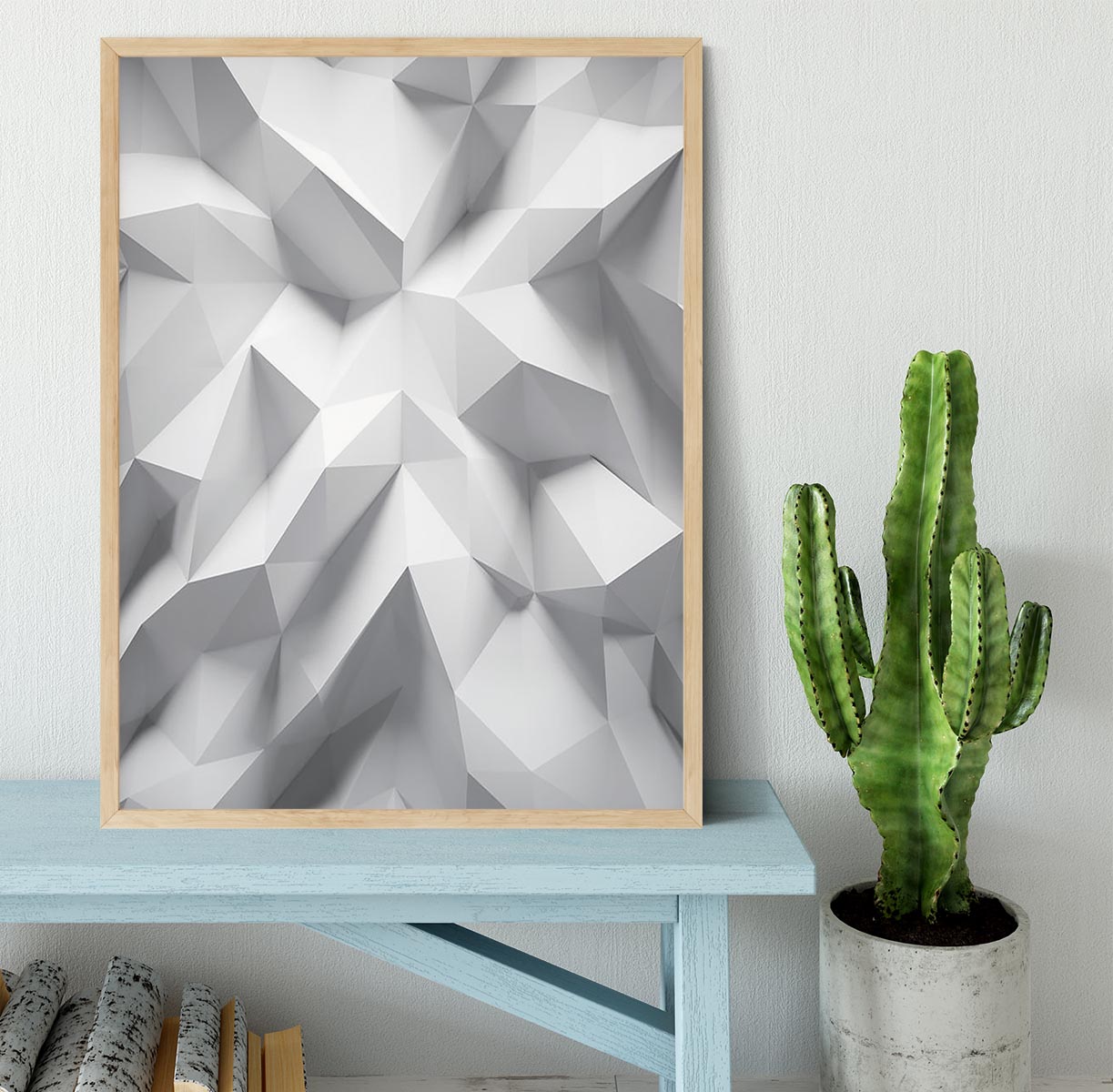 White 3D Background Framed Print - Canvas Art Rocks - 4