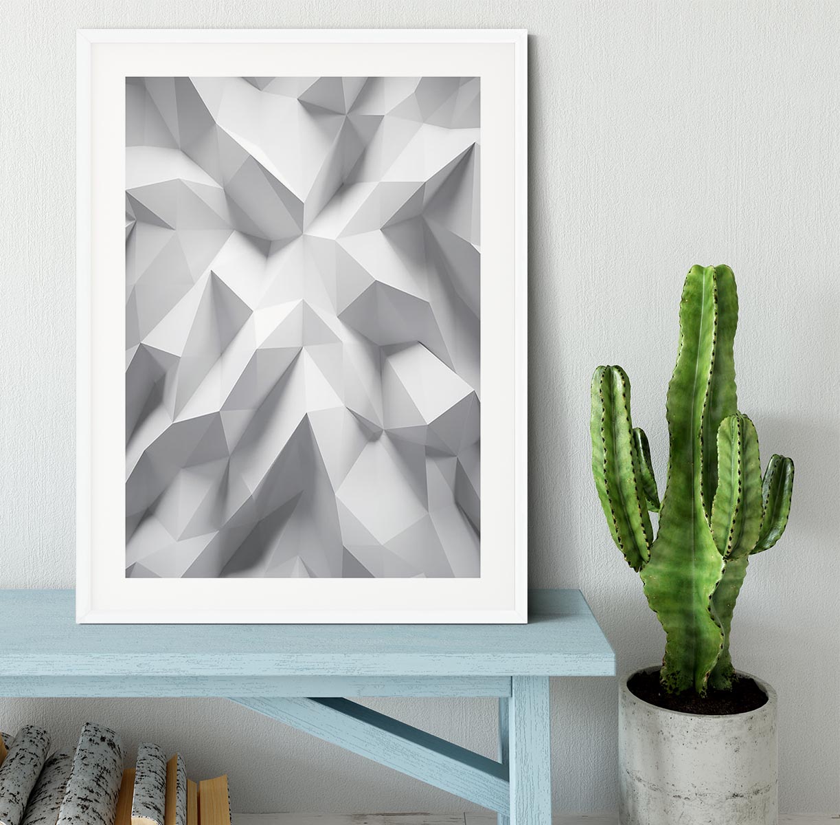 White 3D Background Framed Print - Canvas Art Rocks - 5