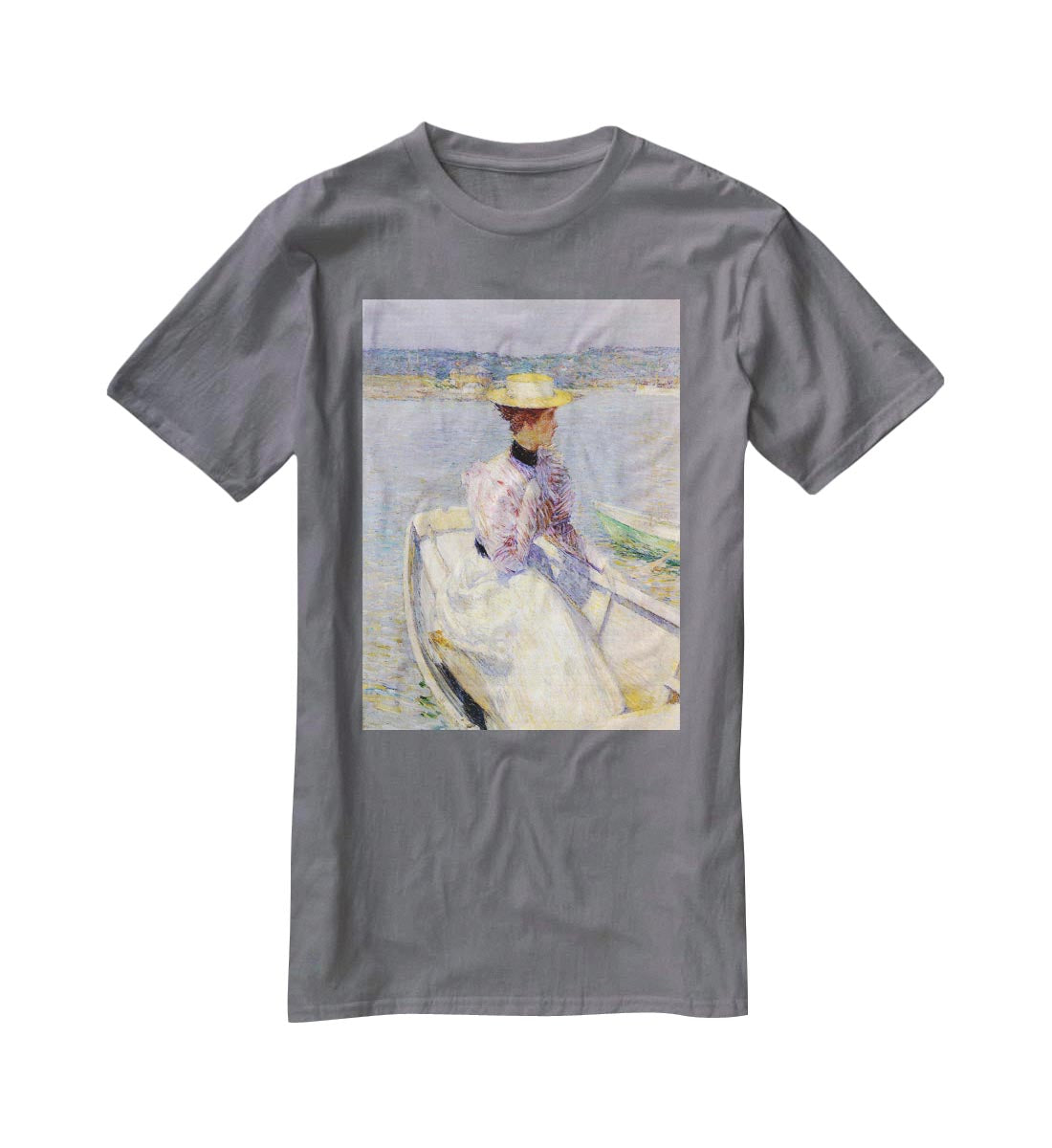 White Dory Gloucester by Hassam T-Shirt - Canvas Art Rocks - 3