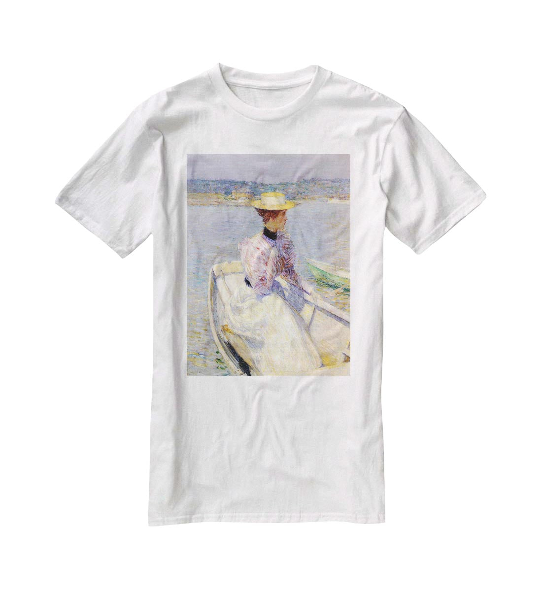 White Dory Gloucester by Hassam T-Shirt - Canvas Art Rocks - 5