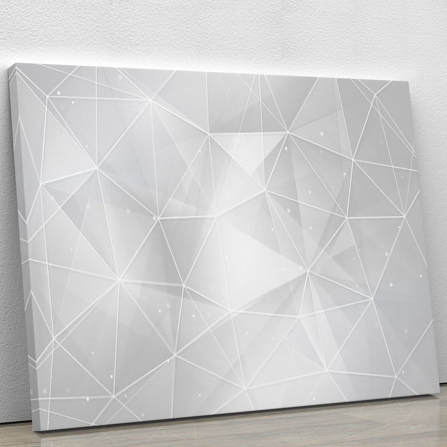 White Geometric Triangles Canvas Print or Poster - Canvas Art Rocks - 1