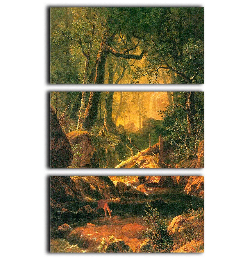 White Mountains New Hampshire 2 by Bierstadt 3 Split Panel Canvas Print - Canvas Art Rocks - 1