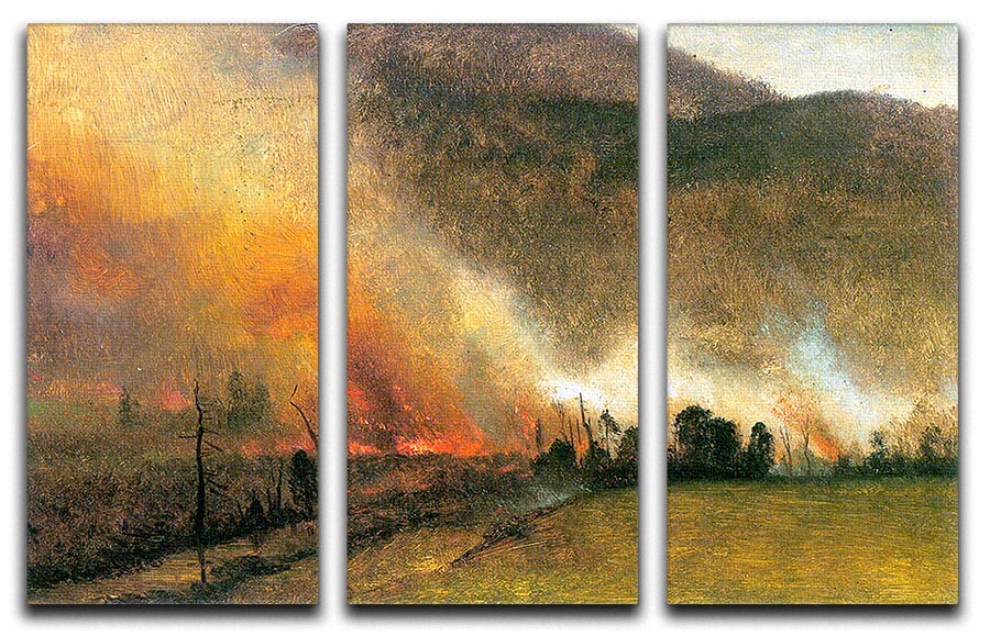 White Mountains New hampshire 1 by Bierstadt 3 Split Panel Canvas Print - Canvas Art Rocks - 1