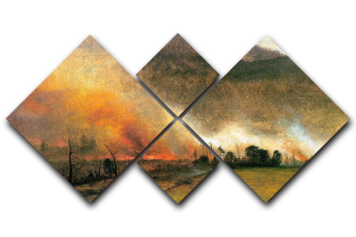 White Mountains New hampshire 1 by Bierstadt 4 Square Multi Panel Canvas - Canvas Art Rocks - 1