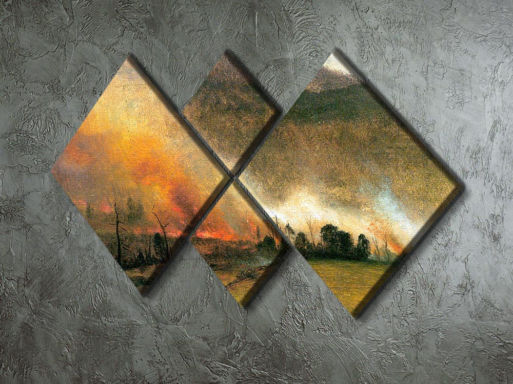 White Mountains New hampshire 1 by Bierstadt 4 Square Multi Panel Canvas - Canvas Art Rocks - 2
