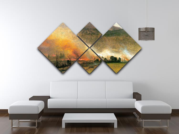 White Mountains New hampshire 1 by Bierstadt 4 Square Multi Panel Canvas - Canvas Art Rocks - 3
