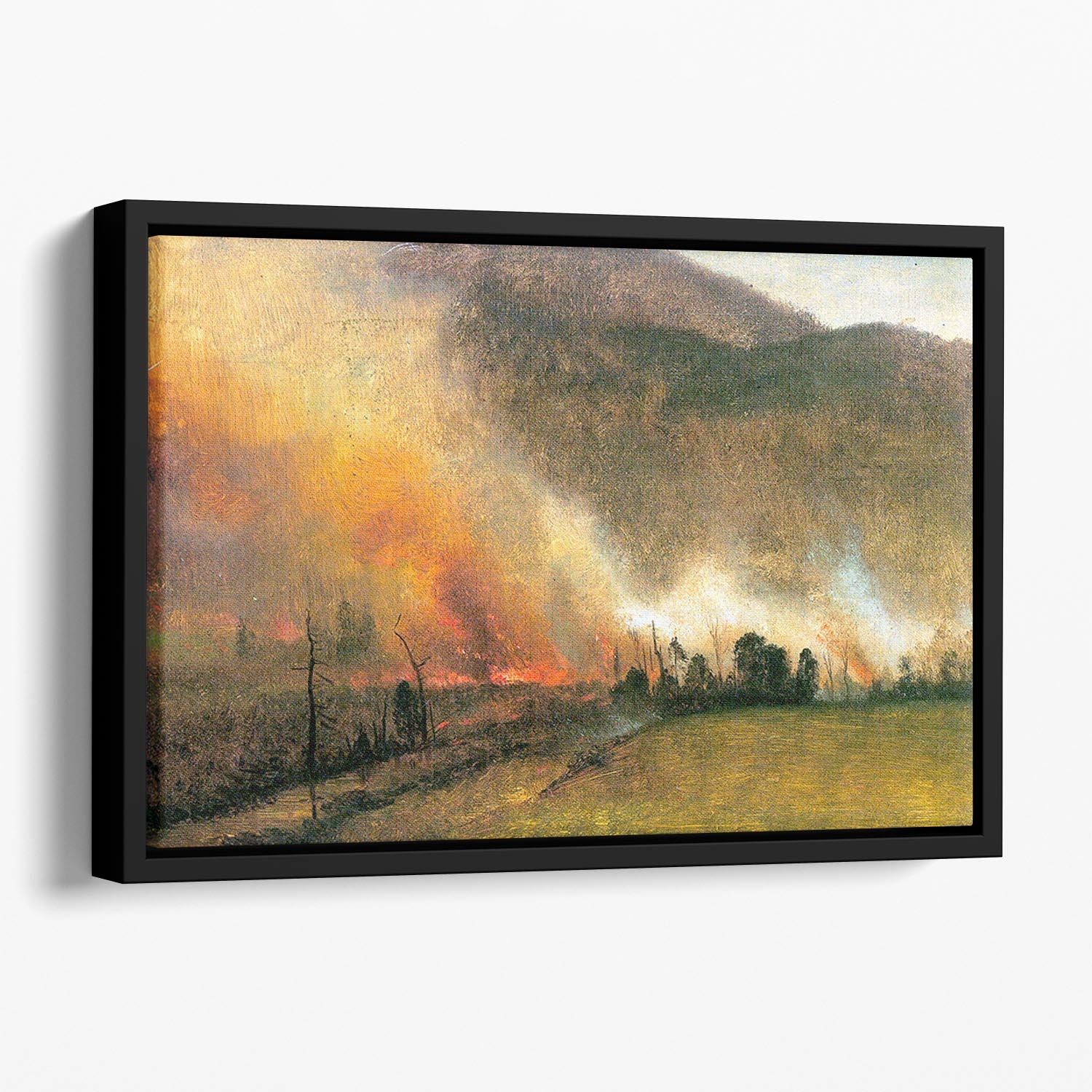White Mountains New hampshire 1 by Bierstadt Floating Framed Canvas - Canvas Art Rocks - 1