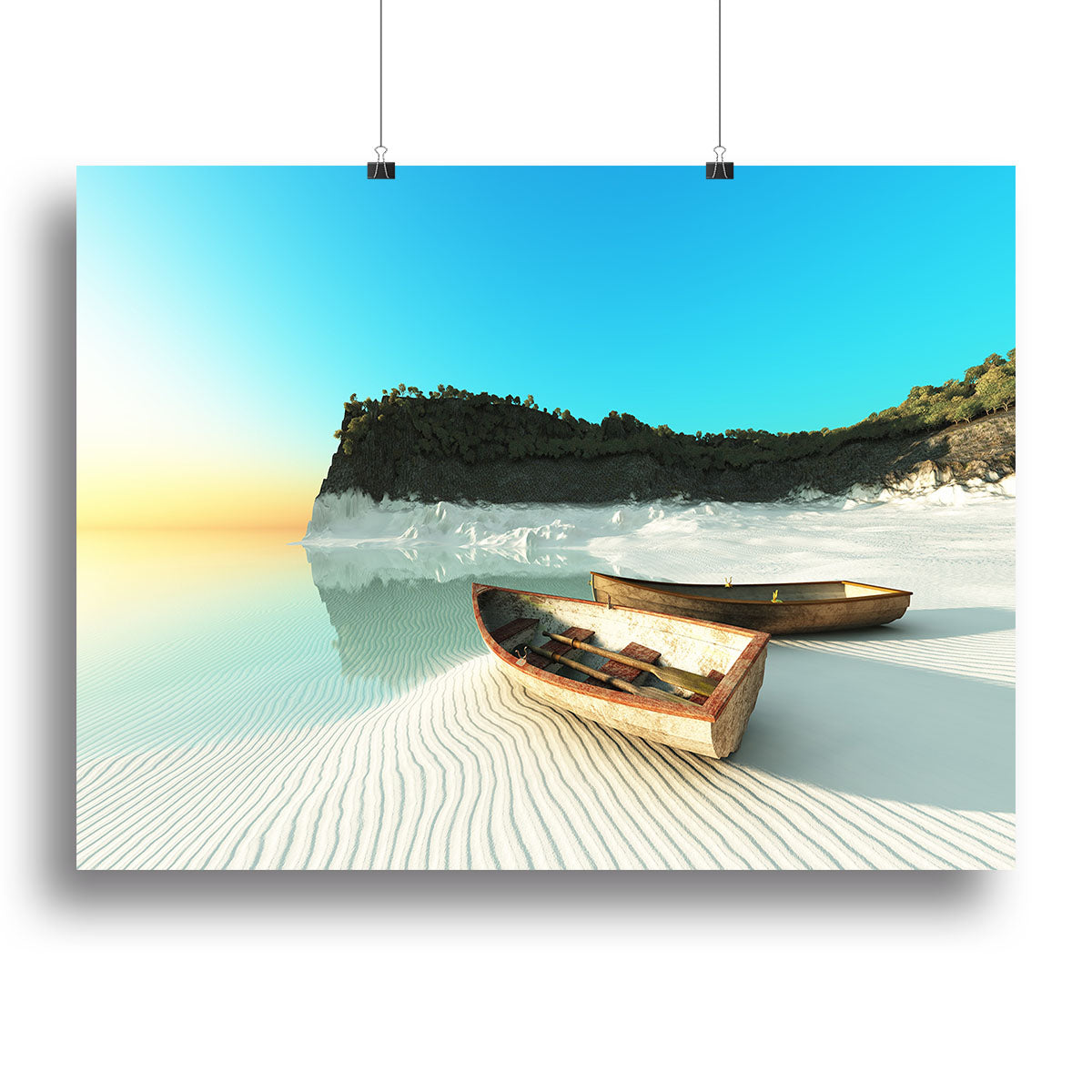 White Sand Boats Canvas Print or Poster - Canvas Art Rocks - 2