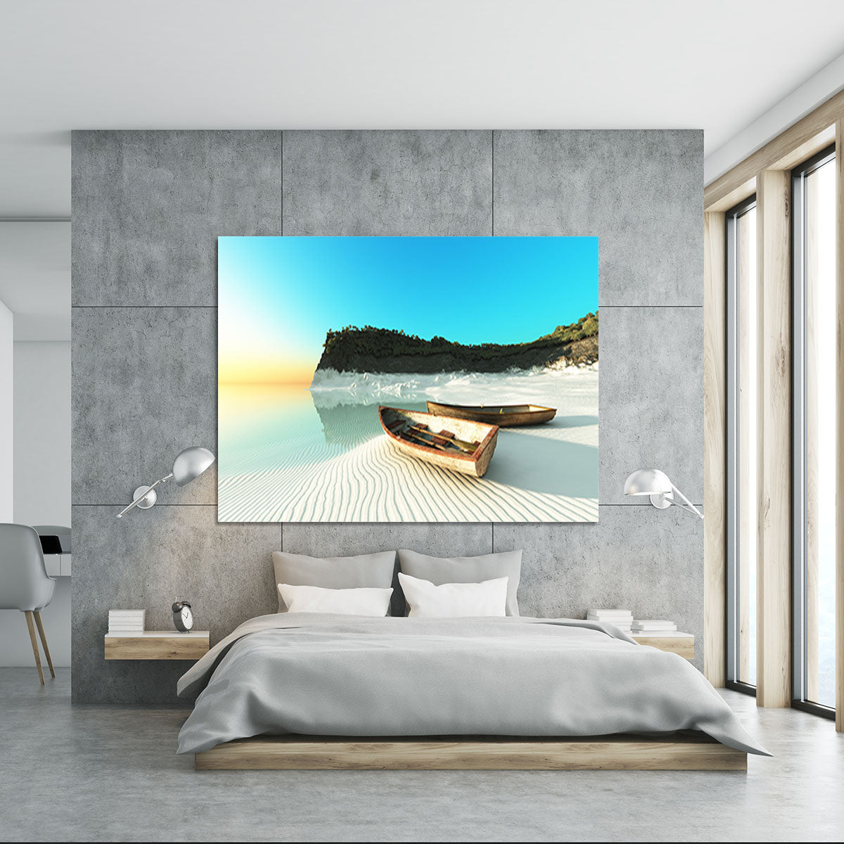 White Sand Boats Canvas Print or Poster - Canvas Art Rocks - 5