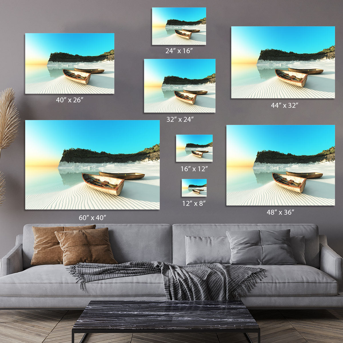 White Sand Boats Canvas Print or Poster - Canvas Art Rocks - 7