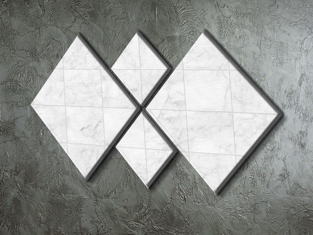 White Tiled Marble 4 Square Multi Panel Canvas - Canvas Art Rocks - 2