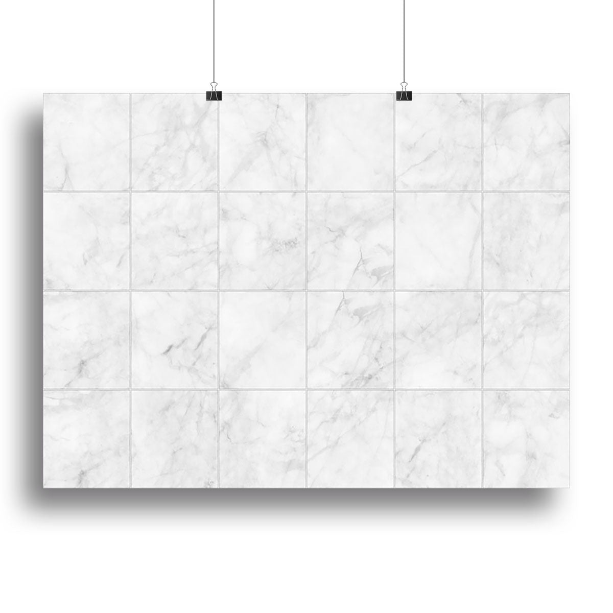 White Tiled Marble Canvas Print or Poster - Canvas Art Rocks - 2