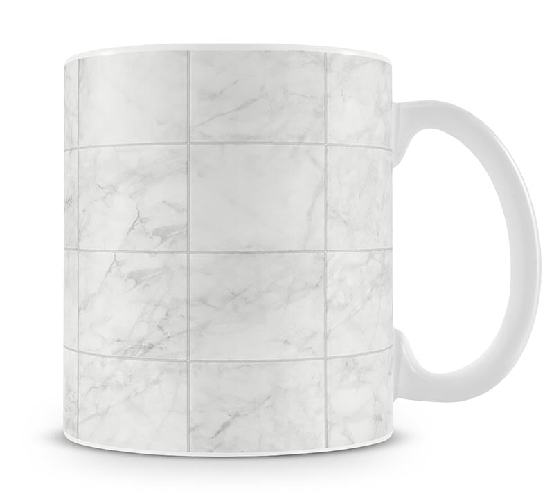 White Tiled Marble Mug - Canvas Art Rocks - 1