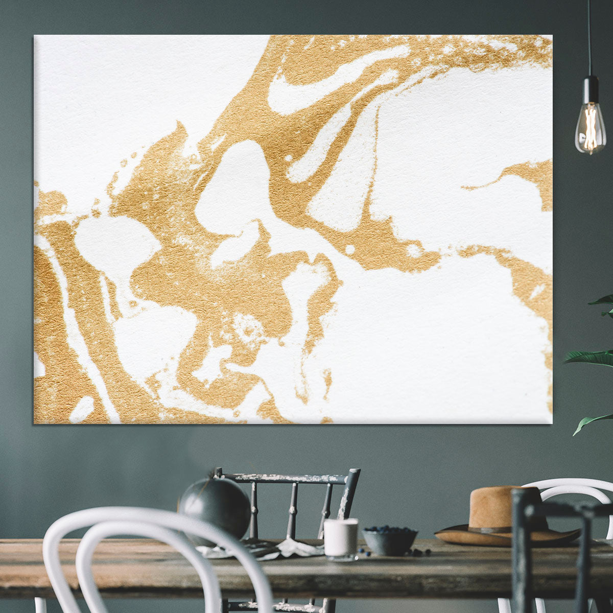 White and Gold Marble Canvas Print or Poster - Canvas Art Rocks - 3