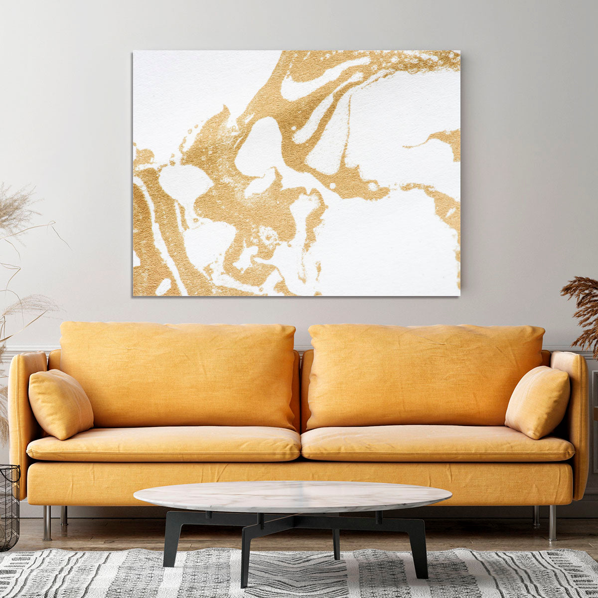 White and Gold Marble Canvas Print or Poster - Canvas Art Rocks - 4