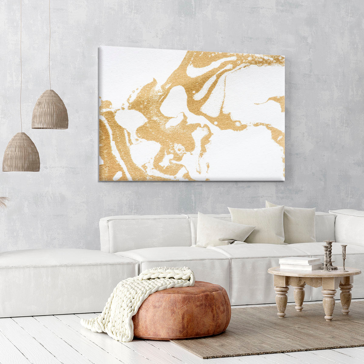 White and Gold Marble Canvas Print or Poster - Canvas Art Rocks - 6