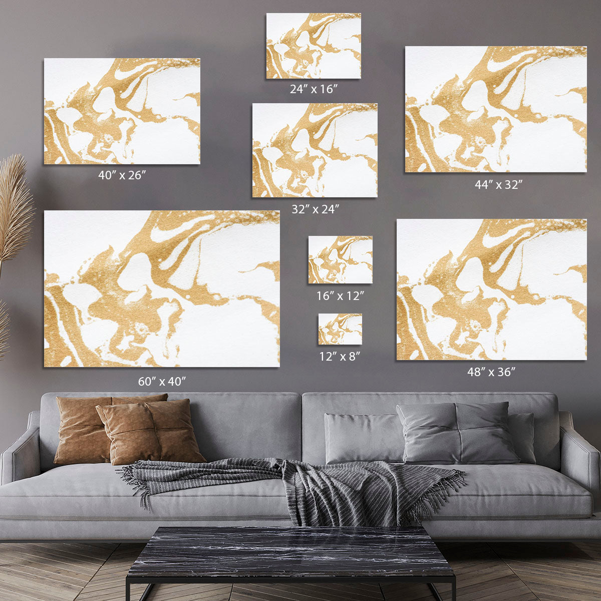 White and Gold Marble Canvas Print or Poster - Canvas Art Rocks - 7