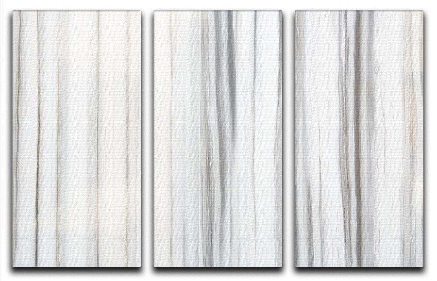 White and Grey Striped Marble 3 Split Panel Canvas Print - Canvas Art Rocks - 1