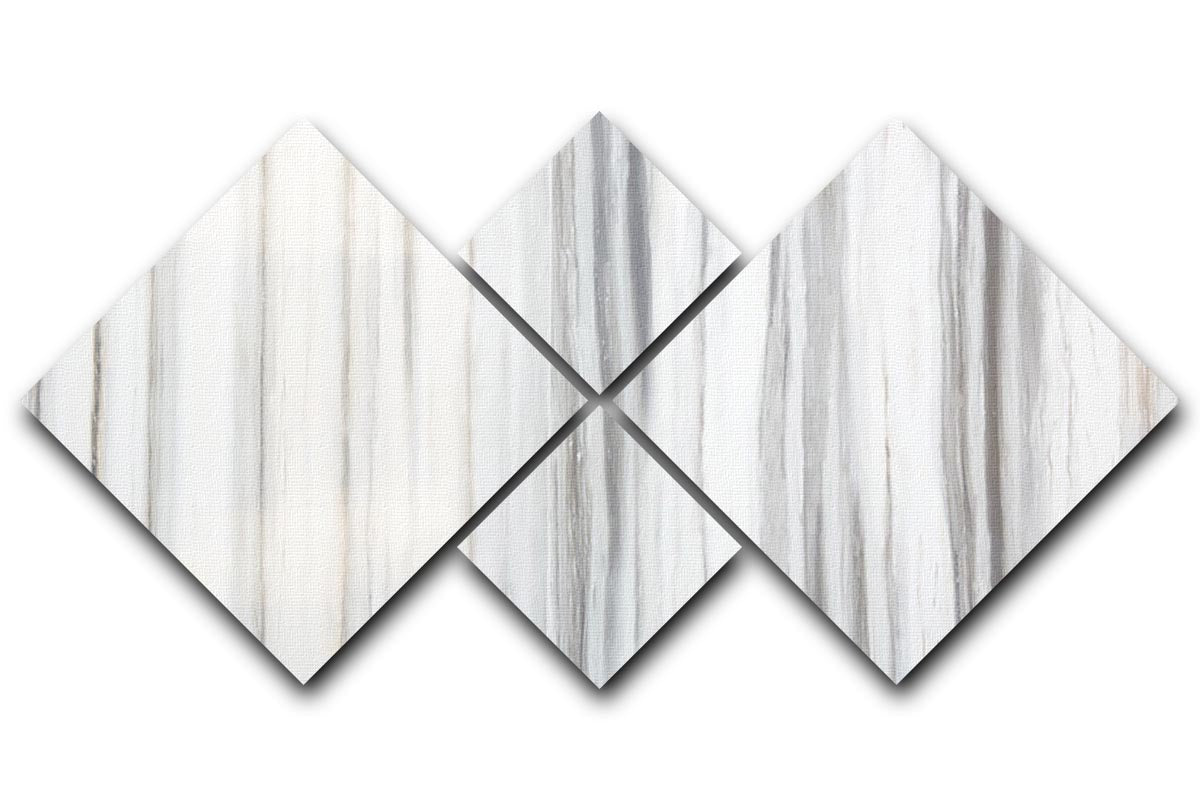 White and Grey Striped Marble 4 Square Multi Panel Canvas - Canvas Art Rocks - 1