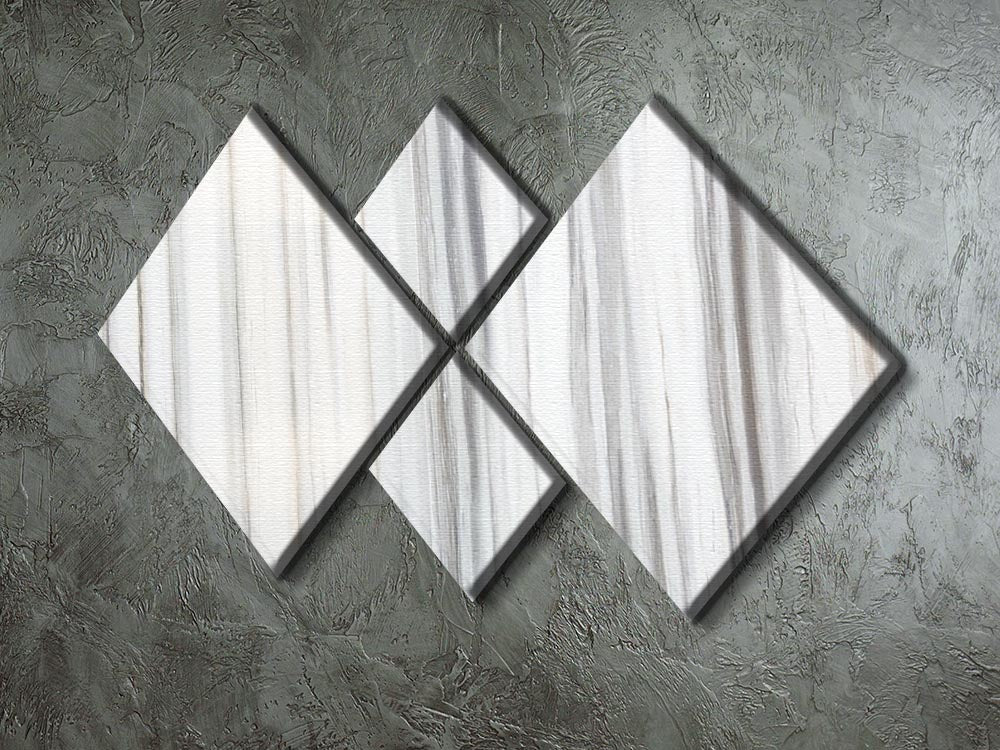 White and Grey Striped Marble 4 Square Multi Panel Canvas - Canvas Art Rocks - 2