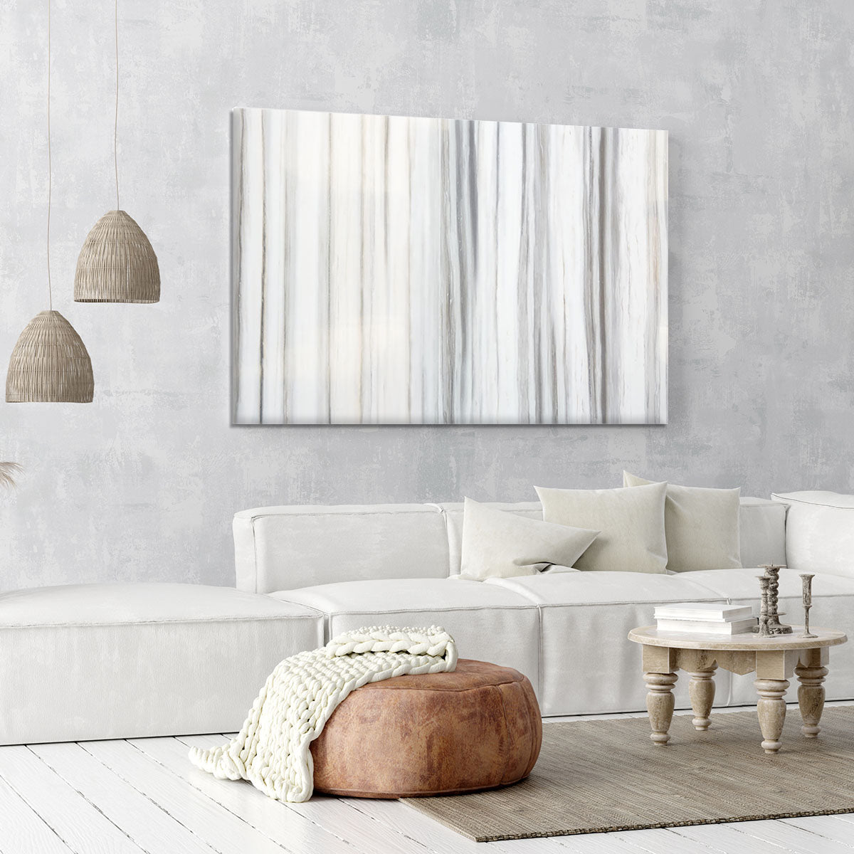 White and Grey Striped Marble Canvas Print or Poster - Canvas Art Rocks - 6